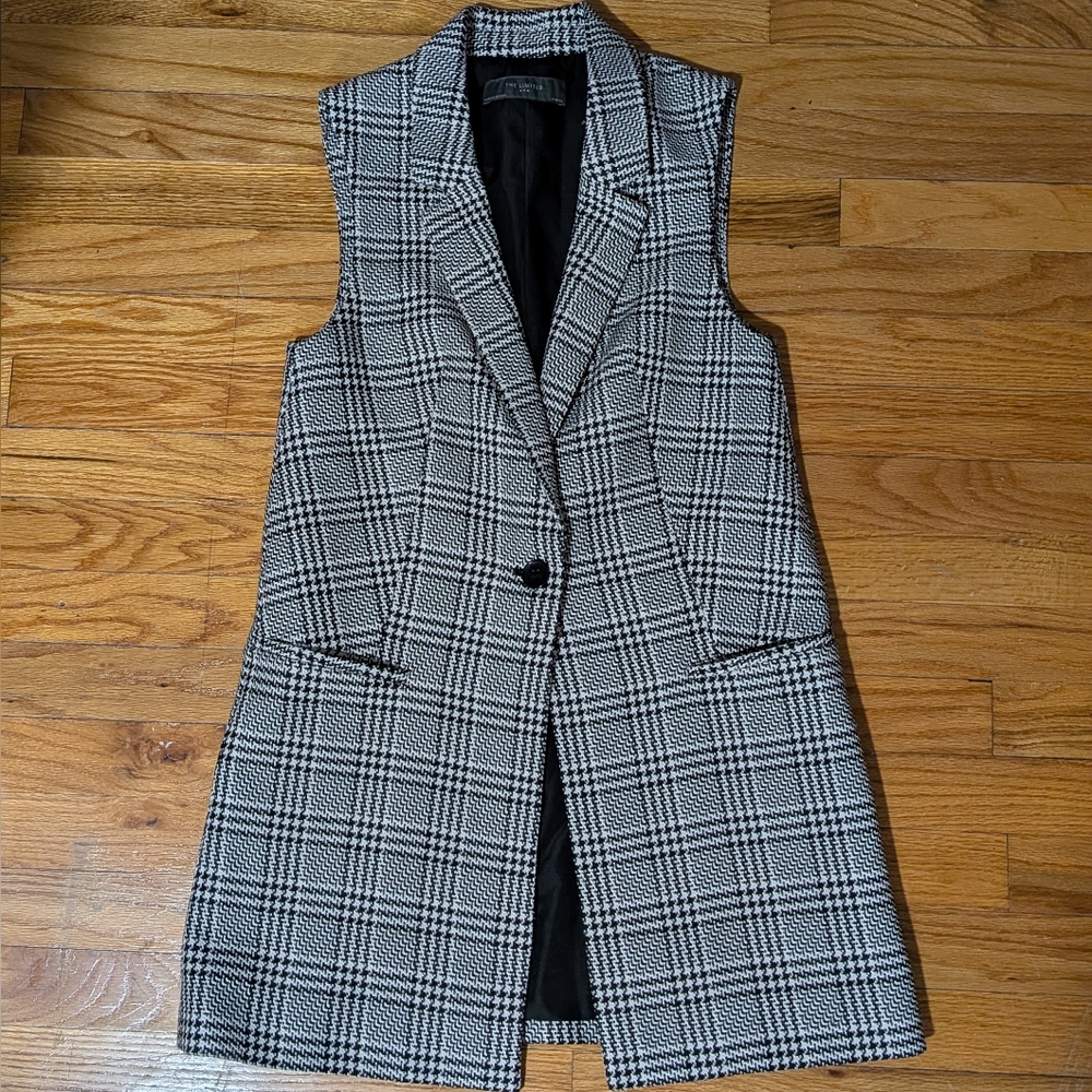 The Limited Black and White Houndstooth Blazer